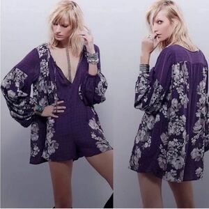 Free People Sunset Boulevard Floral Oversized Romper